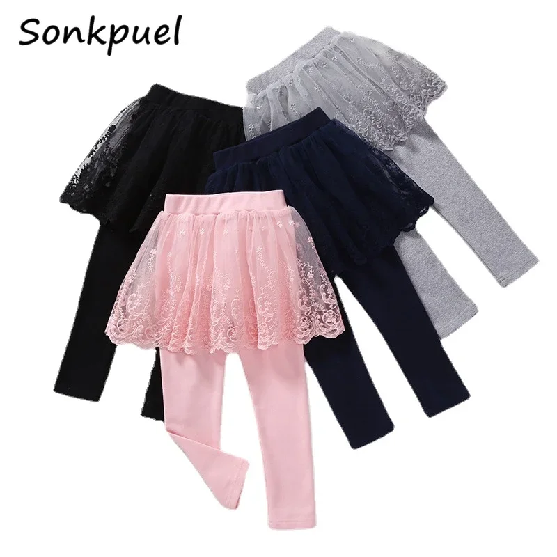BabyGirlsLeggingsKidsLacePrincessSkirtPantsSpringAutumn