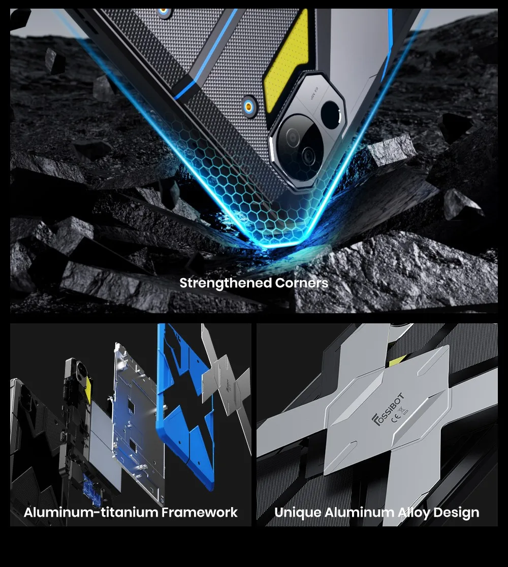 FOSSiBOT DT3 5G Rugged Tablet, Android 15, 10.4 inch 1200x2000 Display, 12GB RAM 256GB ROM, WiFi 6, 21560mAh Battery 66W Fast Charge, 64MP+32MP Camera, LED Flashlight, NFC, GPS/GALILEO/GLONASS/QZSS/BEIDOU/NavIC, Fingerprint & Face ID Unlock