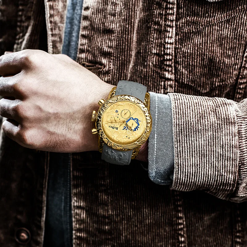 Men's personality fashion watch waterproof calendar multi-function watch holiday gift