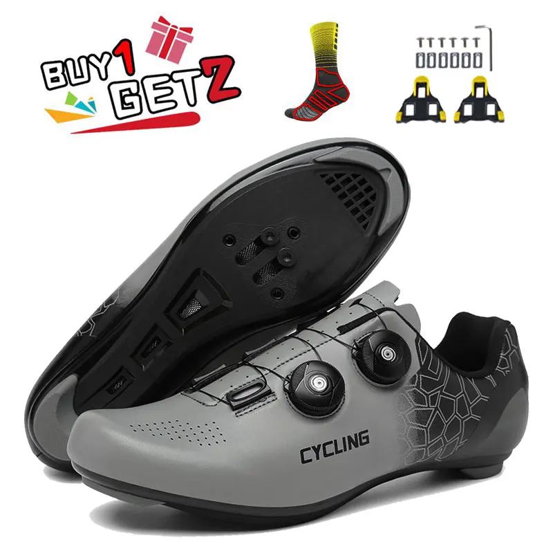CarbonCyclingShoesGreyMTBMenFlatSpeedRoadBikeSneakersWomen