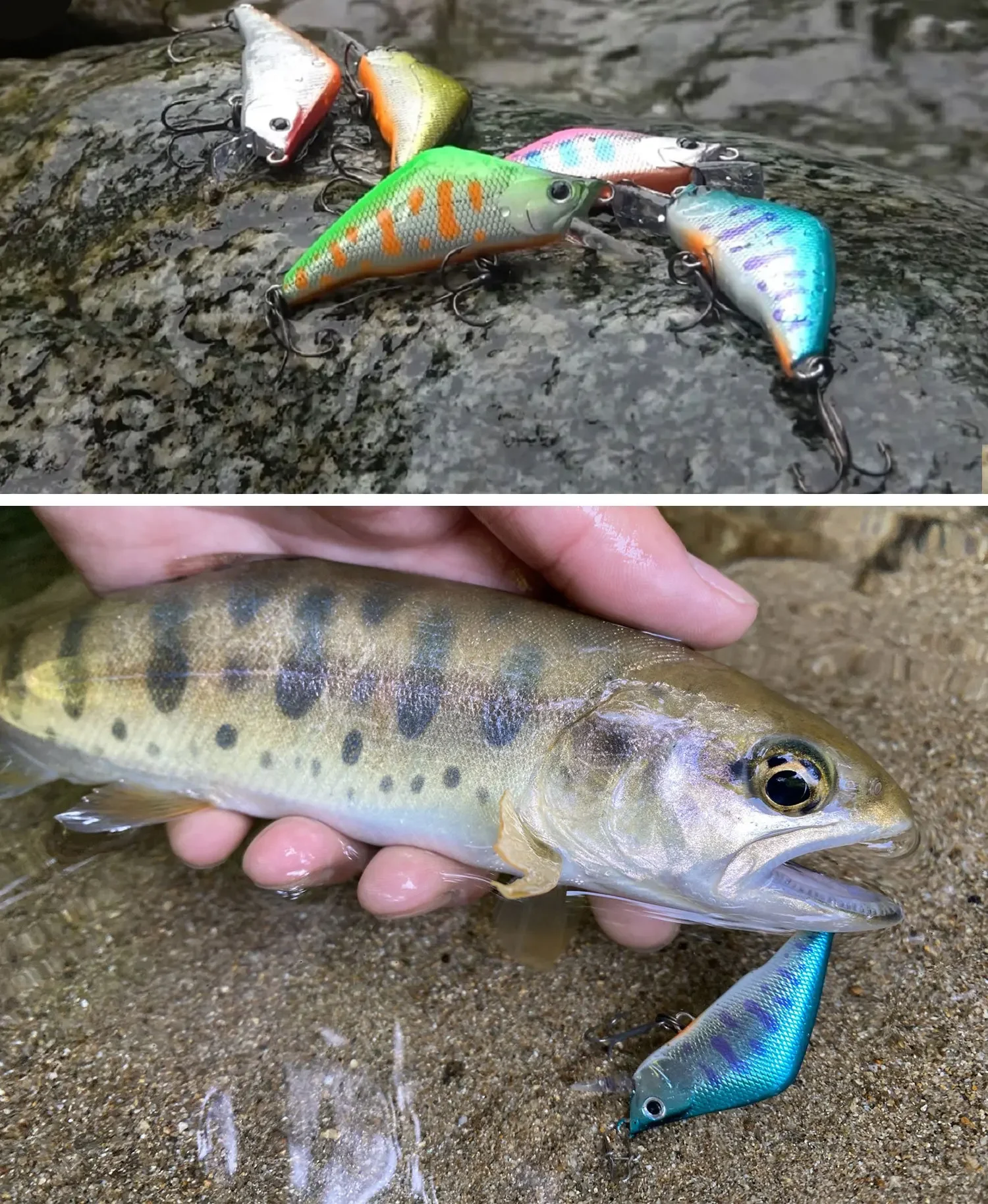 Description Picture 6 of item3.8g 48mm Micro Sinking Minnow Fishing Lures Pesca Mini Artificial Hard Bait Japanese Jerkbait Wobblers Swimbait for Trout Perch