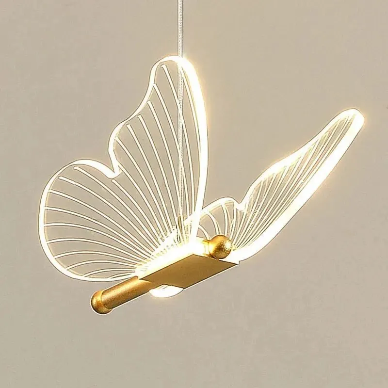 Nordic Butterfly Led Pendant Lamp Bedside Staircase Bedroom Hanging Lamps For Ceiling Art Indoor Lighting Light Fixture 5