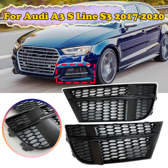 For Audi A3 S Line S3 2017 Auto Front Bumper Fog Light Lamp Grille Cover 2018  2019 2020 Honeycomb Mesh Style Car Accessories - AliExpress
