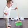 Wooden Cleaning Toys Set Detachable Cleaning Tool Includes Broom Mop Wooden Detachable Housekeeping Broom Dustpan Duster Brush 3