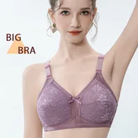 Women's brassiere Lace Fashion Wire Free Large Bust BraComfortable Underwear Bras Bralettes Feminine Big Size
