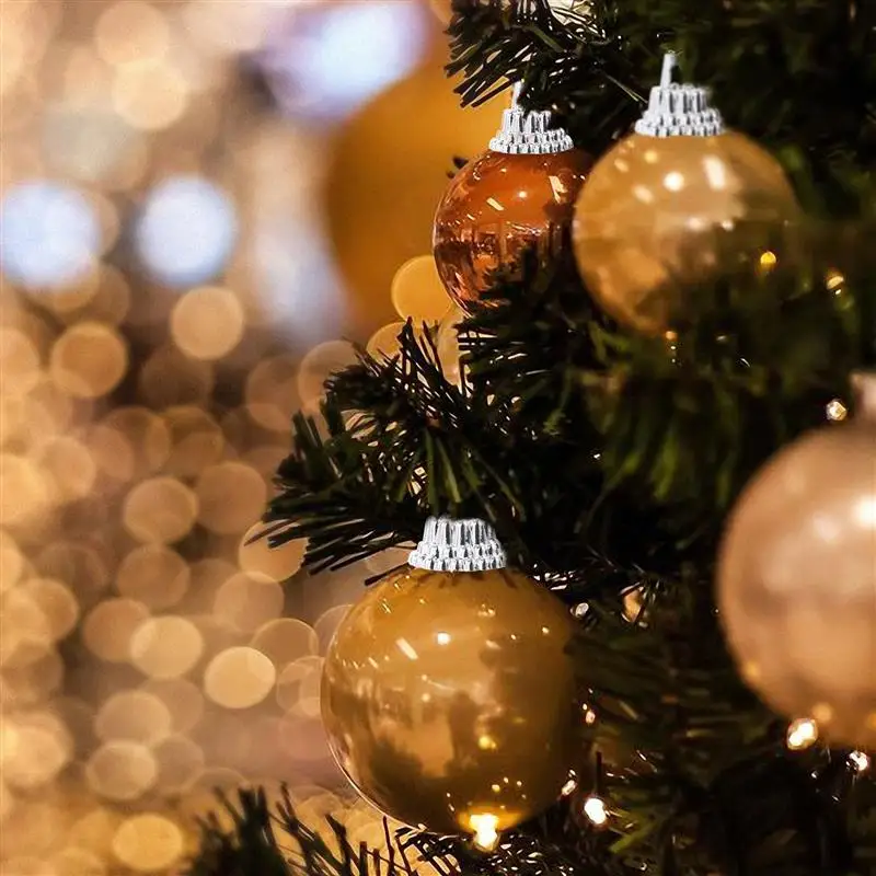 Christmas Decor Ornament Caps Pendant Ball Hooks Tops Cap Bead End Topper Baubles Hangers Accessories Balls Tree Top christmas decorations