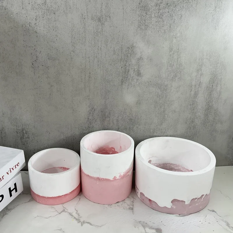 Silicone Mold Large Medium Small Round Flower Pot Mould Succulent Flower Pot Silicone Mold Concrete Plaster Vase Mould Resin Mold Decoration