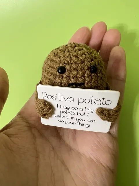 Positive Energy Potato Cheerup Pocket Hug Handmade Plush Knitting Wool  Kawaii Potatoes Doll Home Room Miniature Decoration - AliExpress