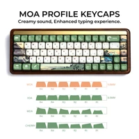 XVX Ceramic Glaze Coating Keycaps PBT MOA Profile 5 Side Dye Sublimation White and Green Key Cap 129 Keys - Image 2