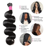 Extensions de cheveux humains en vrac pour tresses bohèmes, cheveux bruts, ondulés, 100g 3