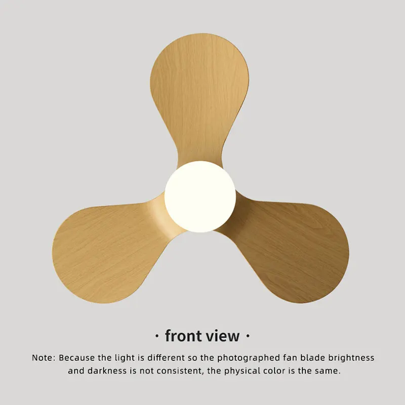 20 24 Inch Ceiling Fan 3 Blades Boom Industrial ABS Ventilator With Variable Light Remote Control for Home Office Decoration