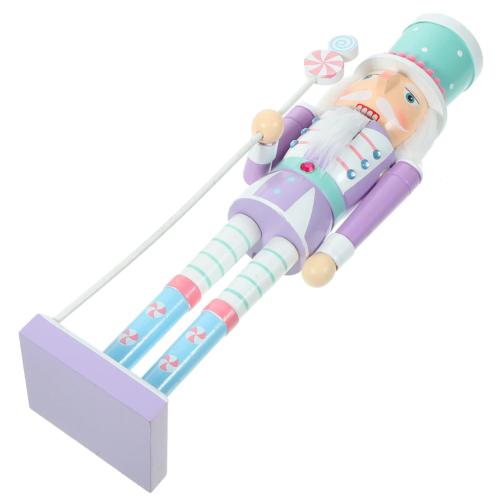 

Christmas Nutcracker Figurine Table Decoration Xmas Nutcracker Puppet Nutcracker Solider Model Wood Ornament 38x8.5x7.5cm