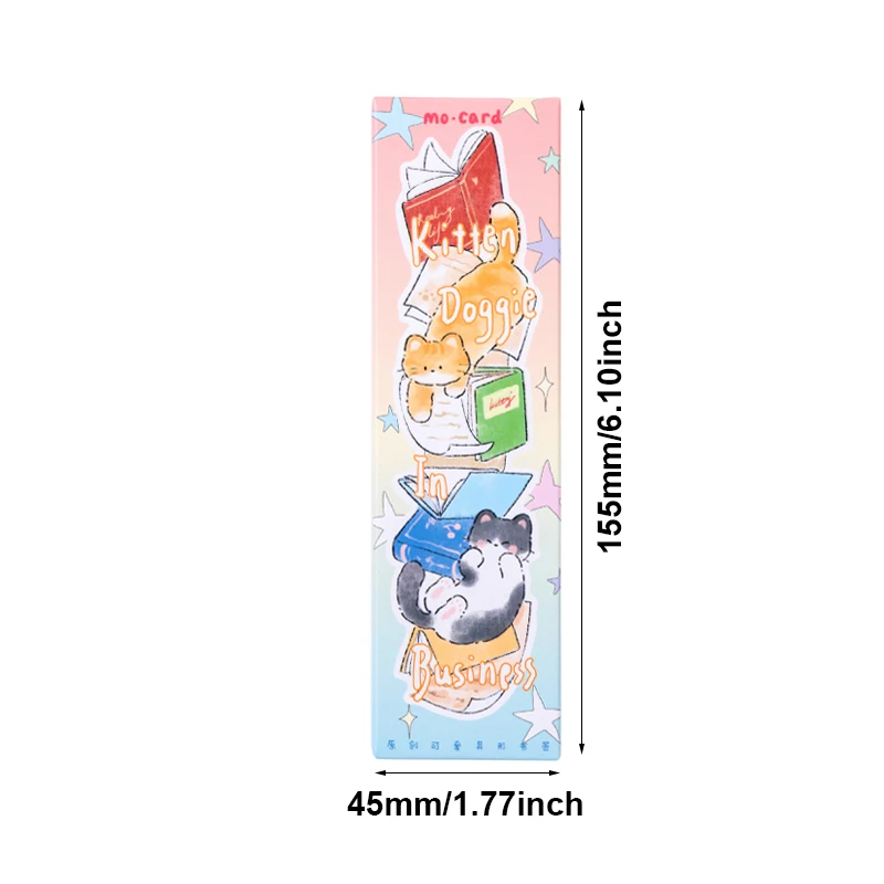 Animal Bookmark Bookmarks Stationery Supplies 30pcs/Set Cute Small Animal Bookmark Korean Kawaii Moe Kitty Puppy Shape Girl Sweet Style DIY Journal Decoration Message Card