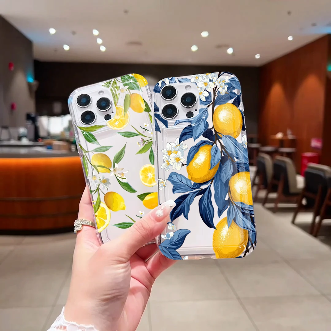 Summer Fruit Lemon Flower Clear Silicone Phone Case Cover