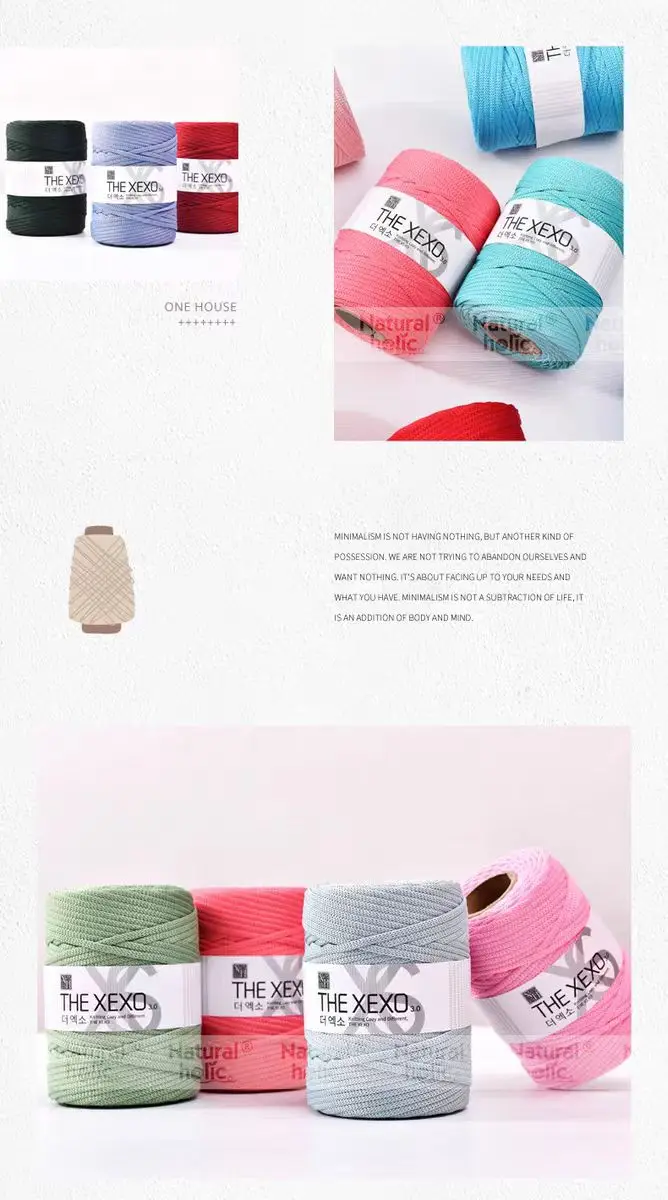 Description Picture 5 of itemLuckkcords 3mm Thread Matte Polyester Knitted Crochet Yarn Handmade DIY Macrame Cord Woven Bag Hook Rope 90m/150g/roll