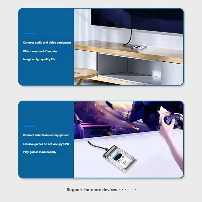 Transparent Smart Display USB 3.2 Portable External Hard Drive Enclosure