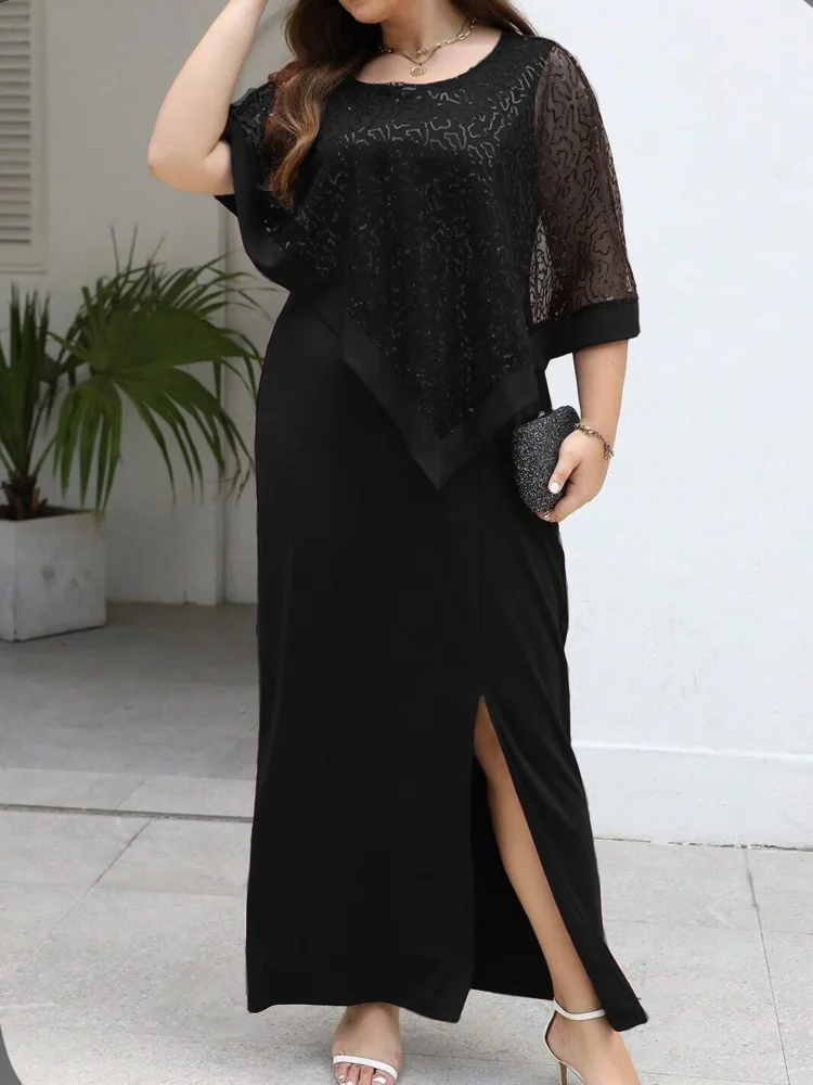 wmstar dress women wholesale The large sized with elegant sequined sleeves bat sleeves suitable active spring summer autumn