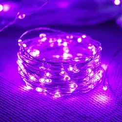 Enchanting LED Fairy Lights - Battery - Powered Copper Wire Garland - 20M (Purple)
