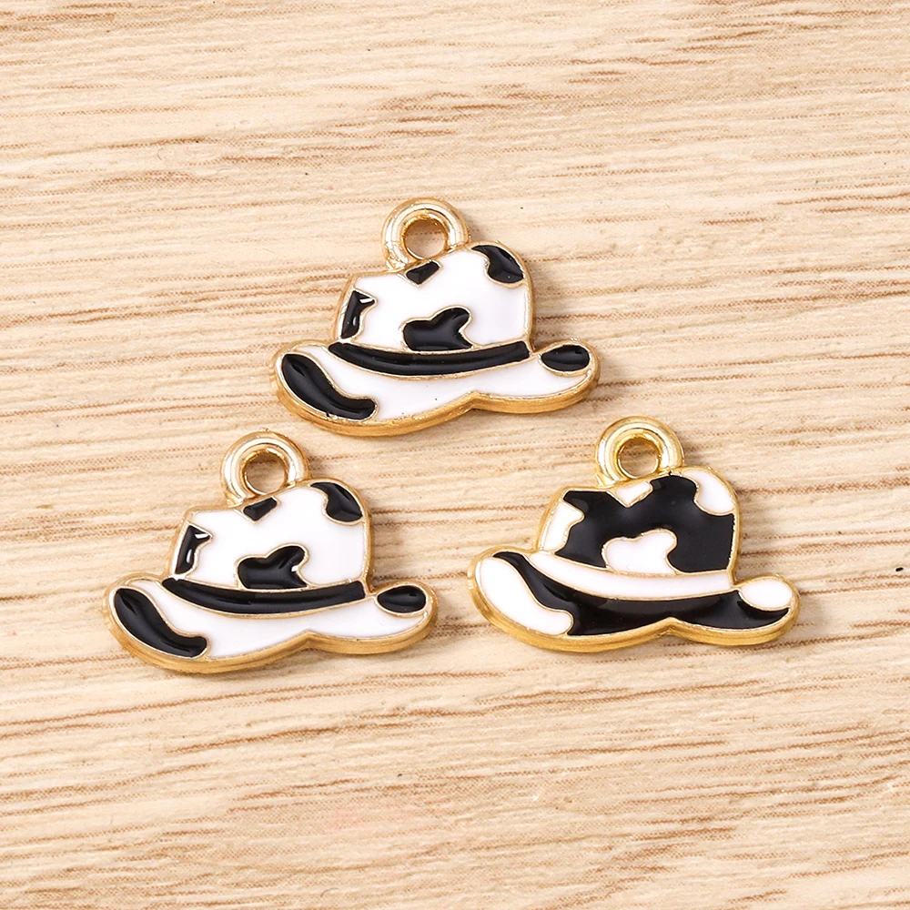 Tusember 10 Stück Emaille Western Cowboys Hüte Stiefel Charms Cowgirls Anhänger für Schmuckherstellung Ohrringe Halskette DIY Zubehör – Detail 12