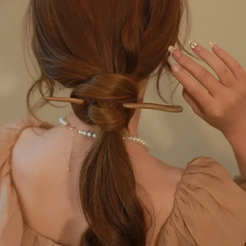 Vintage Wood Hair Sticks Pins Hairwear Hairpins Head Pins DIY Handmade Wooden Head Jewelry Hair Accessories Ornaments for Women hair stick