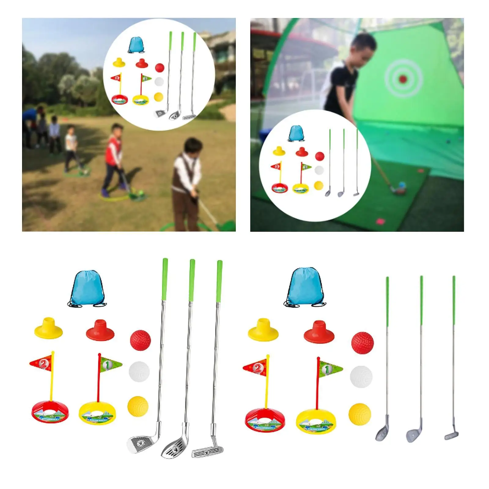 https://ae01.alicdn.com/kf/S8ab312c058884527adc5a951d8f0dbb0k.jpg Kids Golf Club Set Mini Golf Game with Multifunctional Club with storage bag