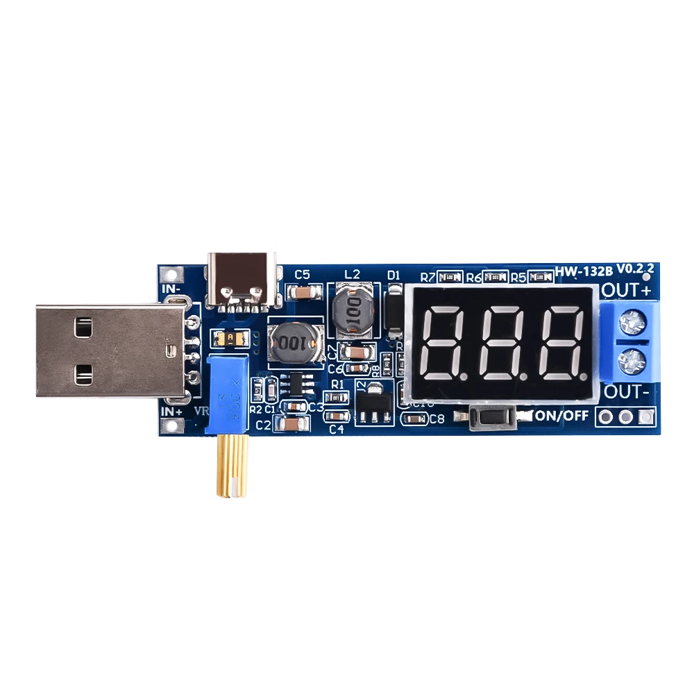 

DC-DC 5V to 3.5V/12V USB Step-up Power Supply Module Out DC 1.2V-24V Adjustable Boost Buck Converter Board with Type-c