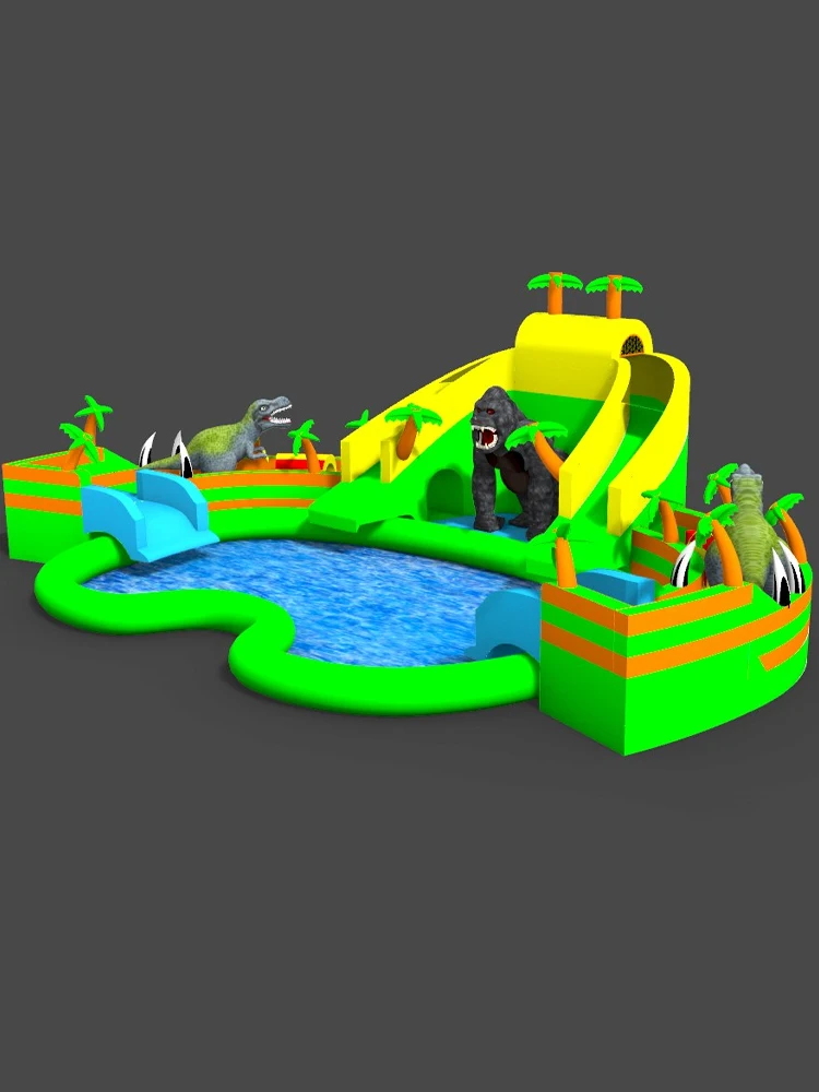 Playground Soft Cool Summer Water Slide Inflatable Pool Slides Inflatable Trampoline Indoor And Outdoor Slide