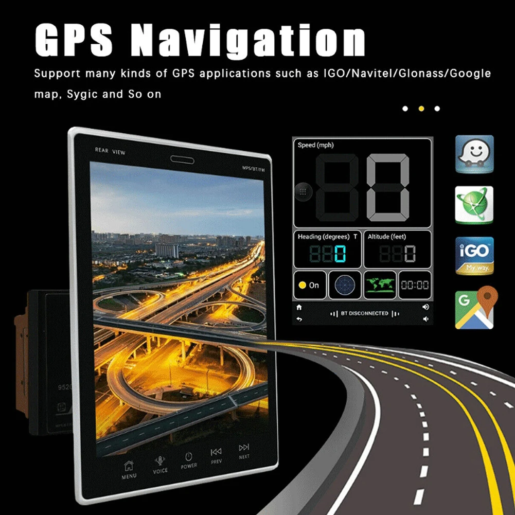 

9.5" 10.1 Double 2Din Car Stereo Radio GPS WiFi FM Touch Screen W/Camera Car Video Players HD Glass Mirror Auto Radio Player