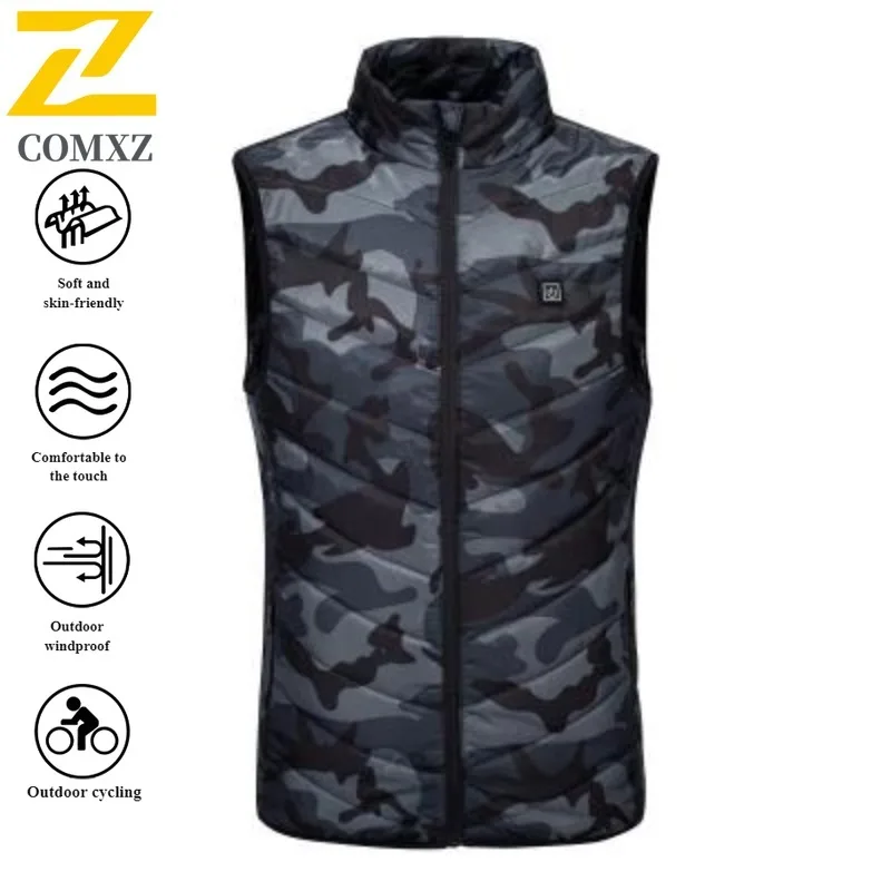 Graphene Heated Vest USB Fast Charging Warming Massage Waistcoat Waterproof windprooffor Man Women Thermal Therapy Winter Wear