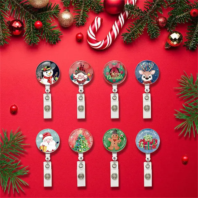 Cute Christmas Snowman Candy Santa Claus Retractable Nurse Badge Reel Clip  Students Doctor Id Card Holder For Christmas'S Day - AliExpress