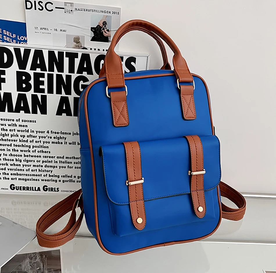 2022 Large Capacity Solid Color Backpack High Quality Leather Shoulder Bag Women Famous Designer Bags New Plush Pendant Backpack