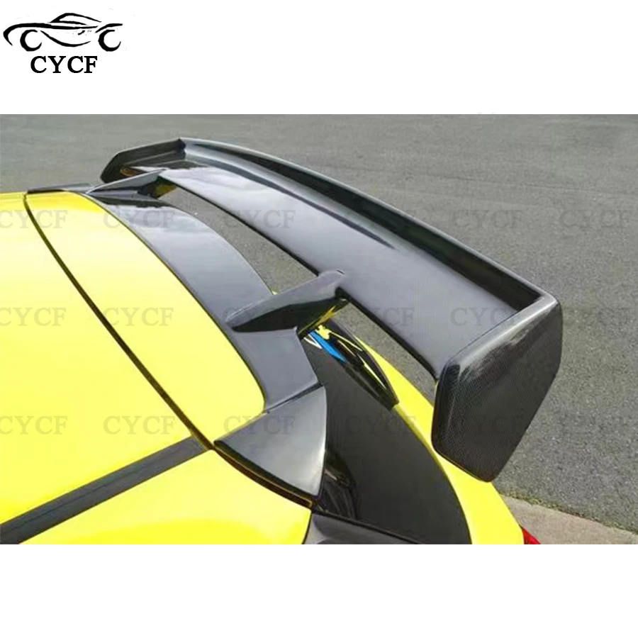 車のトランク用の本物のカーボンファイバーリアスポイラー,フィン