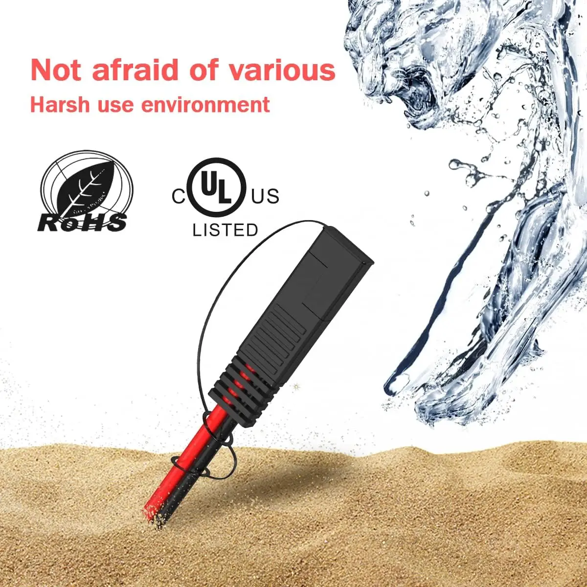 14AWG SAE-차량용 시거잭 12V 시거잭(수) - SAE 커넥터 연장 케이블 (SAE 극성 반전 어댑터 포함)