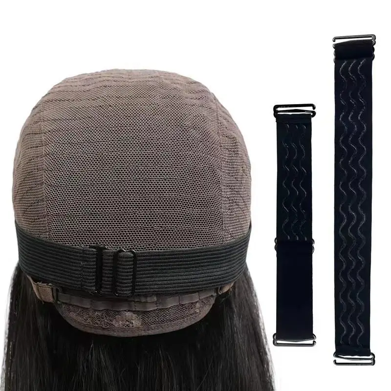 1PC 블랙 조절 가능한 가발 밴드, 가발 고정용 미끄럼 방지 탄성 스트랩, 여성용 통기성 가발 액세서리