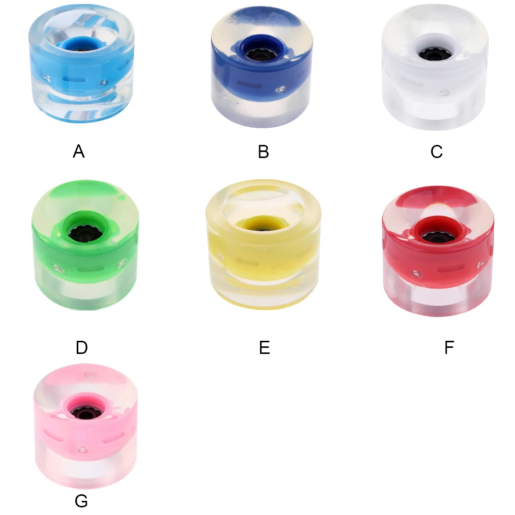 

4pcs Skateboard Wheels Longboard PU Flashing Rollers Skateboard 60x45mm Flashing Wheels, Pink