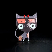 Dropping Oil Lovely Cat Shaped Brooch Vintage Style Animal Theme Alloy Brooch For Women Girls Daily Wear 6