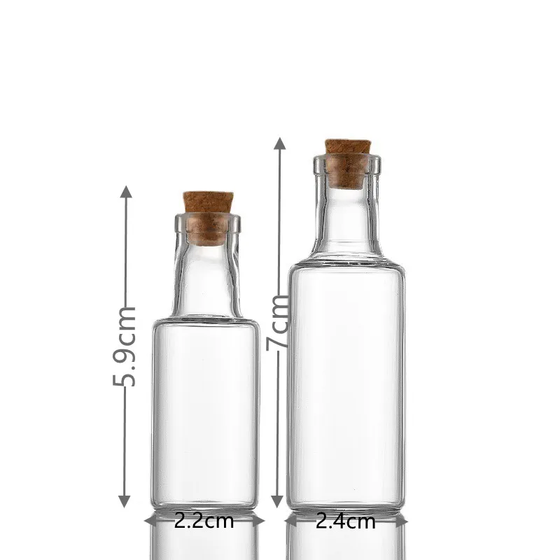 Mini Glass Bottles with Cork DIY Birthday Gift Transparent Empty Message Wishing Bottle Christmas Wedding Party Decoration 5