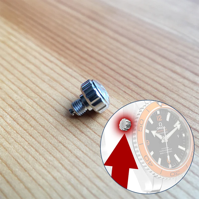 Corona In Acciaio Impermeabile "He" Per Orologio Automatico Originale Da 42Mm Con Terre Marine Omega Planet Ocean