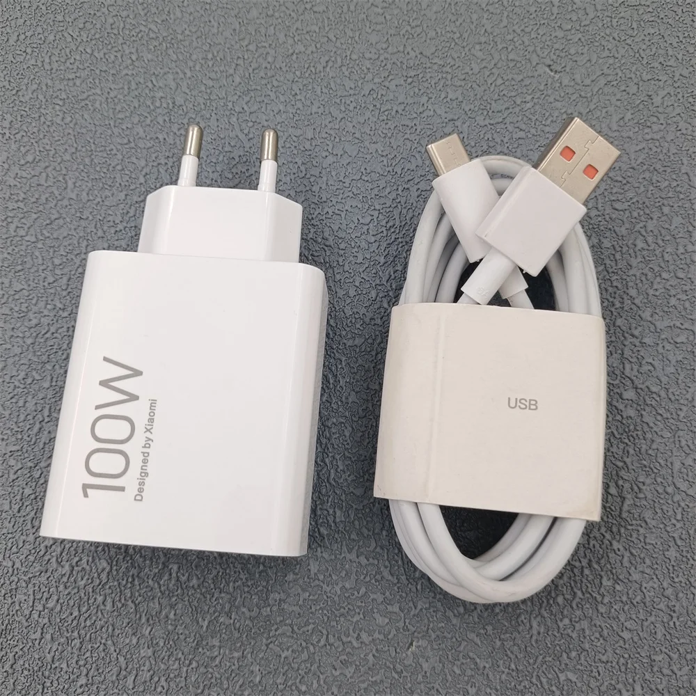 ตัวเลือกสินค้า อะแดปเตอร์ชาร์จเร็ว Xiaomi 100W หัวชาร์จ EU Turbo Charge พร้อมสาย Type-C 2 เมตร