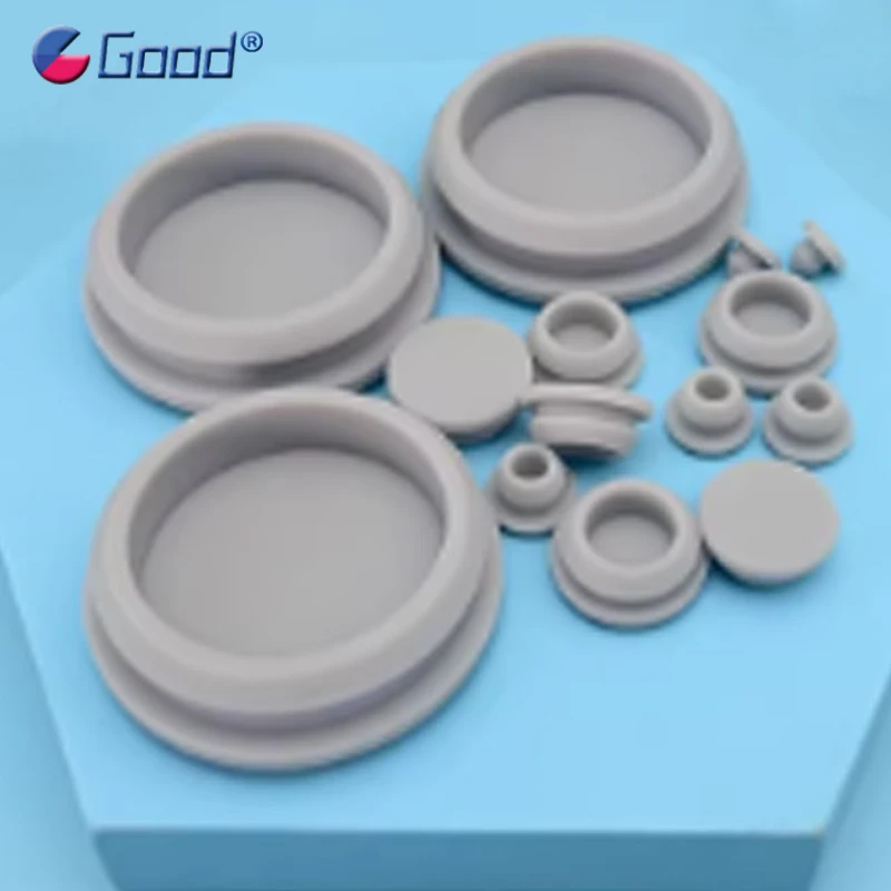 Grey High Temperature Resistant Silicone Rubber Caps - Snap-On Blanking Seal Stoppers