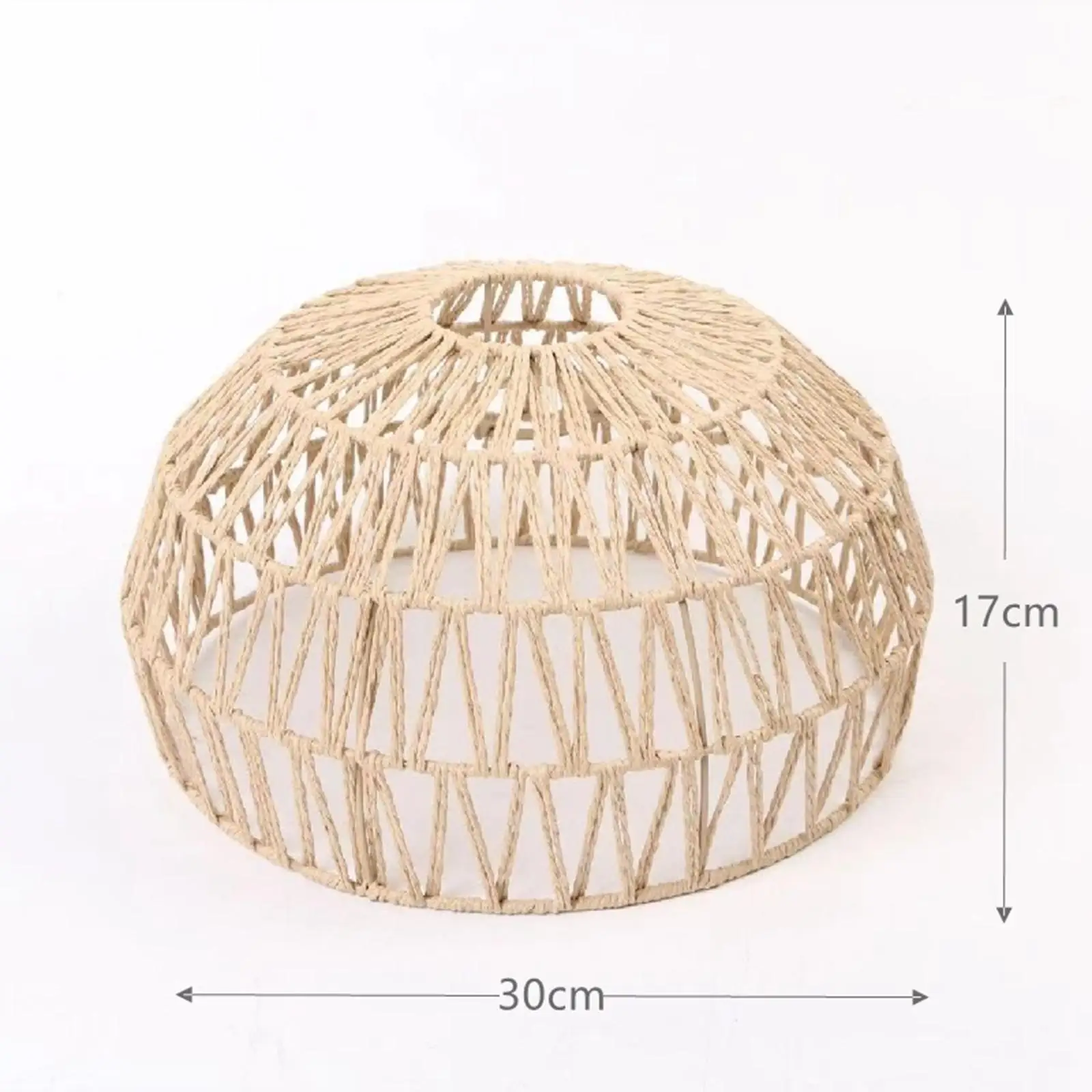 Bohemian Paper Rope Woven Lampshade Chandelier Lantern Pendant Lamp Shade Bulb Guard for Hotel, Living Room, Cafe Decoration