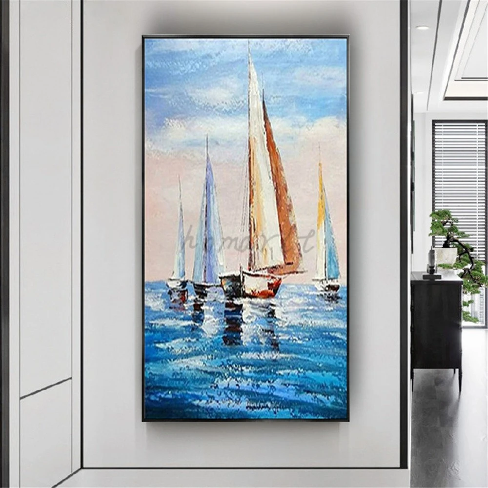 

Pop Art Modern Abstract Oil Painting On Canvas 100% Handmade Wall Art Pictures Blue Texture Wall Paintings To Decor Living Room