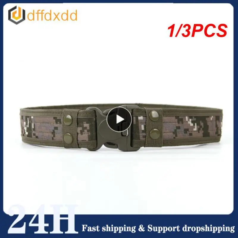 

1/3PCS Quick Release Military Tactical Belt Army Style Combat Belts Fashion Men Camouflage Canvas Waistband Outdoor Hunting