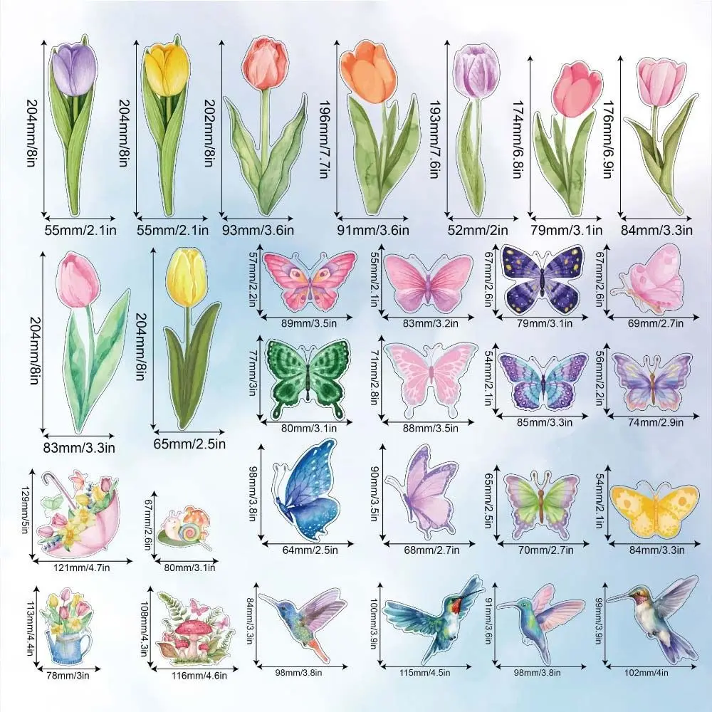 Multicolor Spring Flower Window Sticker Cartoon Dwarf Double Sides Static Stickers Photo Props Flower Butterfly Bee window stickers