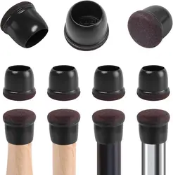 Silicone Chair Leg Floor Protectors - Set of 8, Black Round Furniture Foot Covers (S(14 - 20mm))