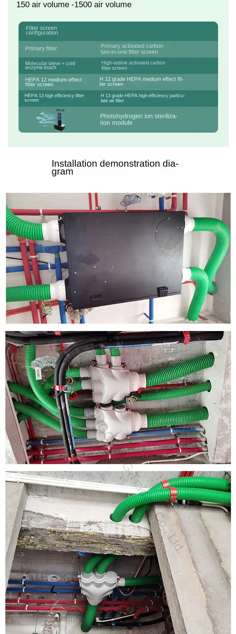 S8ab457cd372e4cc48bb274bf1c12eaf7p Full Heat Exchange Fresh Air System Household Commercial Ceiling Whole House Ventilator Silent Central Fresh Air Fan Mallzona