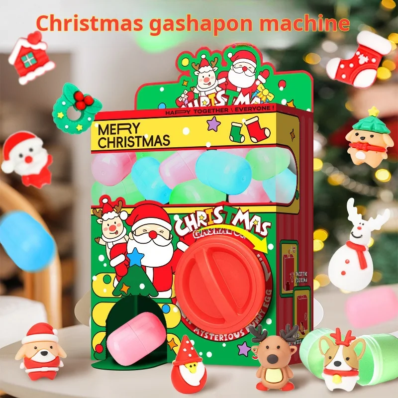 Hallowmas Christmas Twist Egg Maker Santa Elk Snowman Doll Fun Egg Twist Machine Toy Blind Box Doll Claw Machine Gift