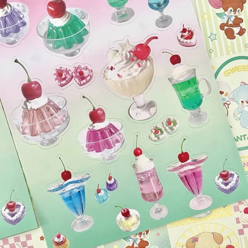 

Ice cream drinking cartoon stickers