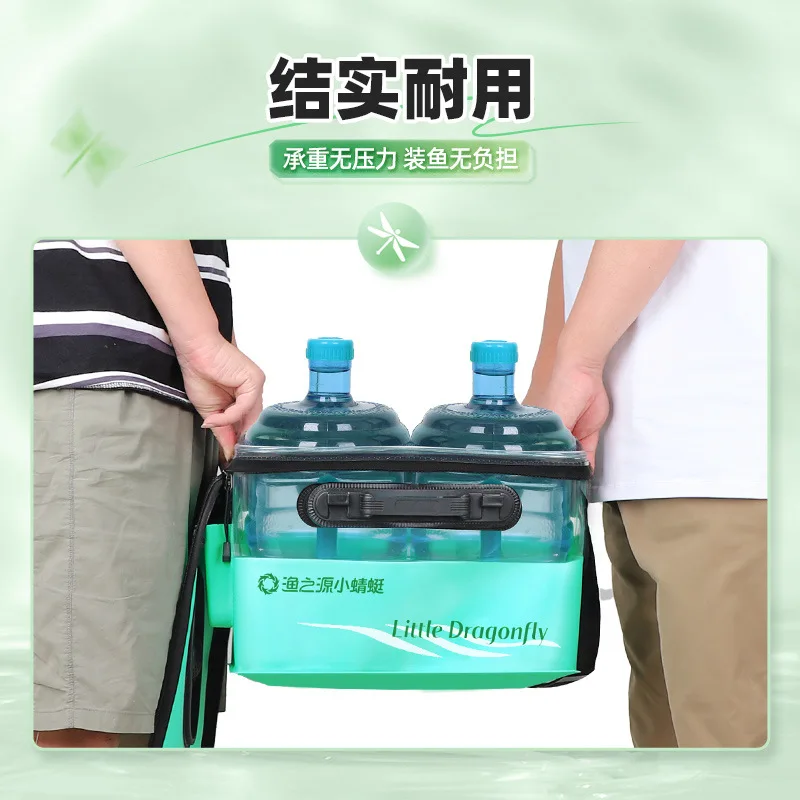 YUZHIYUAN Small Dragonfly Fishing Bucket Live Fish Bucket EVA Folding Thick Fish Fishing Gear Supplies