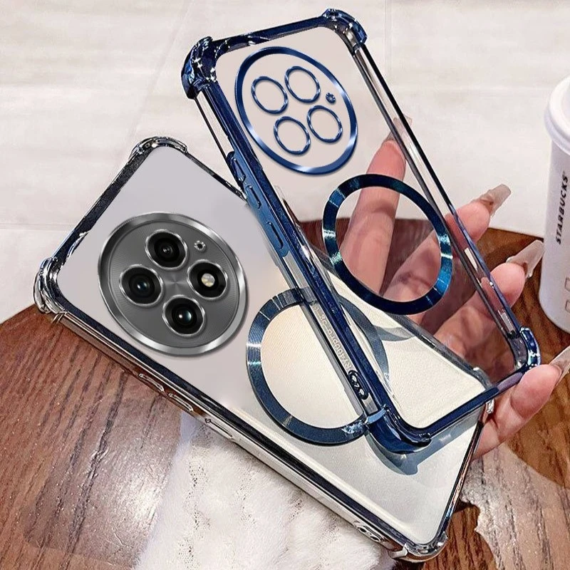 Clear Shockproof Magnetic Case with MagSafe Wireless Charging Compatibility